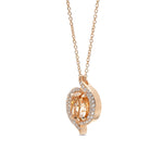 Fancy Brown Yellow Oval Cross-over Pave Diamond Pendant