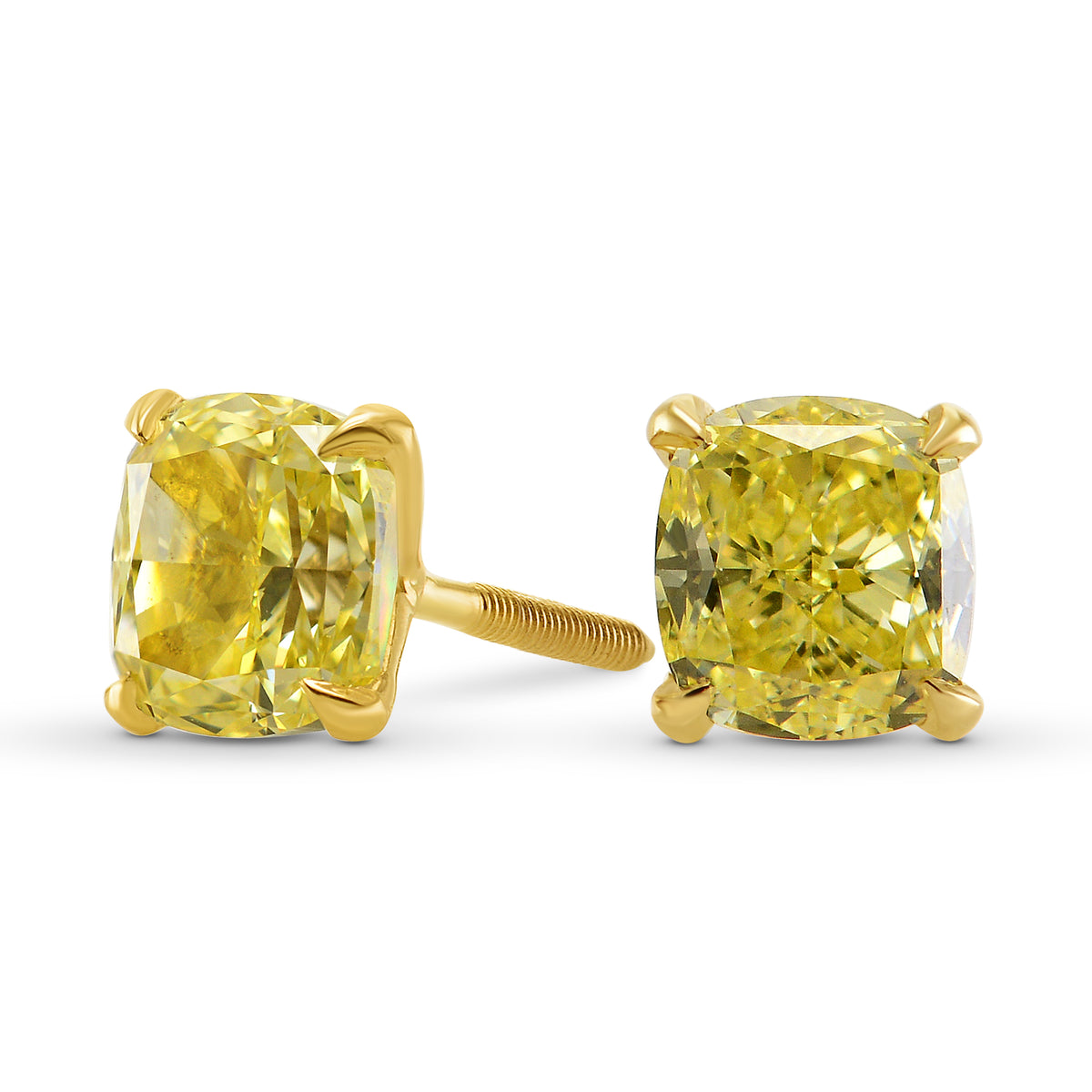 Screw Back Four Prong Martini Stud Earring Settings - 2