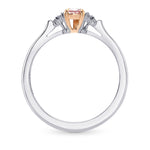 Fancy Intense Pink Pear Accented Diamond Ring 