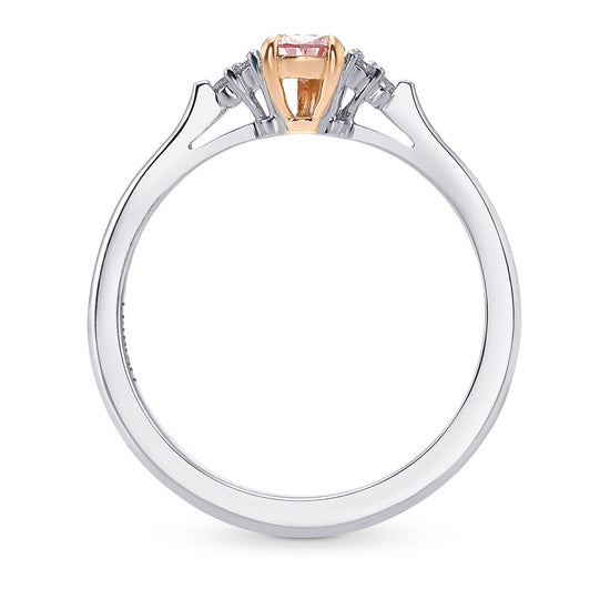 Fancy Intense Pink Pear Accented Diamond Ring 