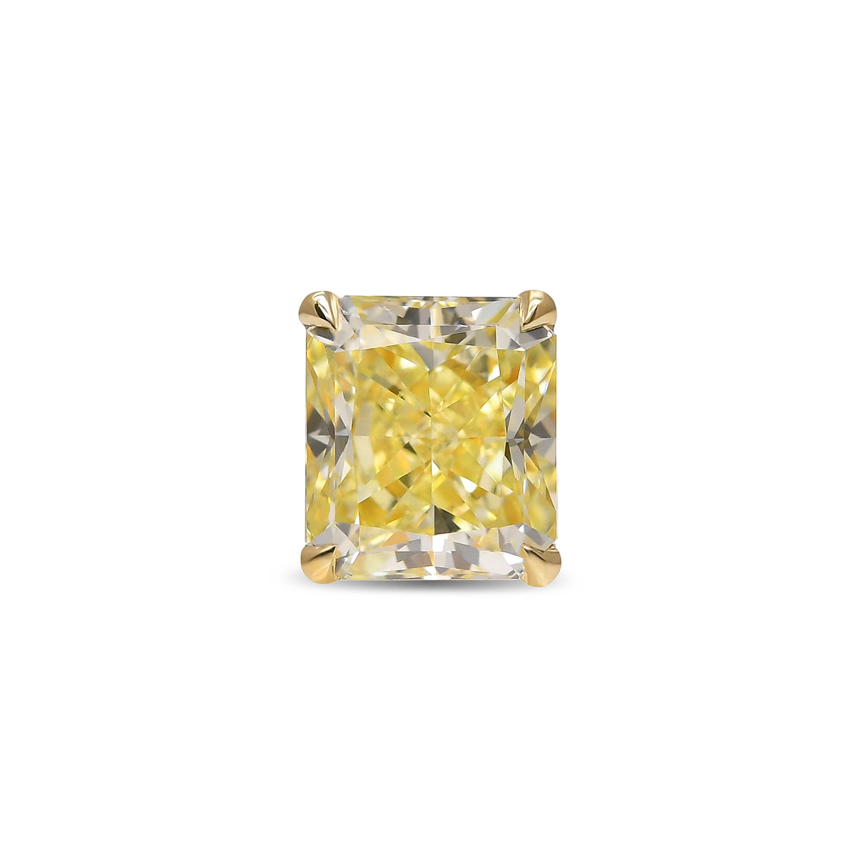 Fancy Light Yellow Radiant Diamond Stud Earring