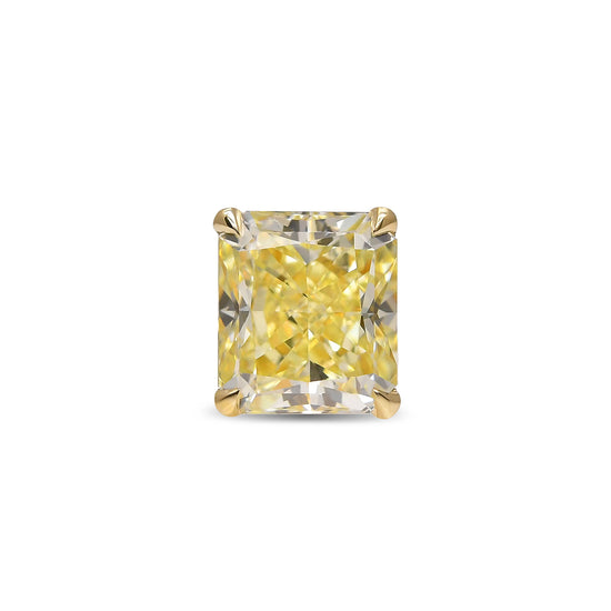 Fancy Light Yellow Radiant Diamond Stud Earring