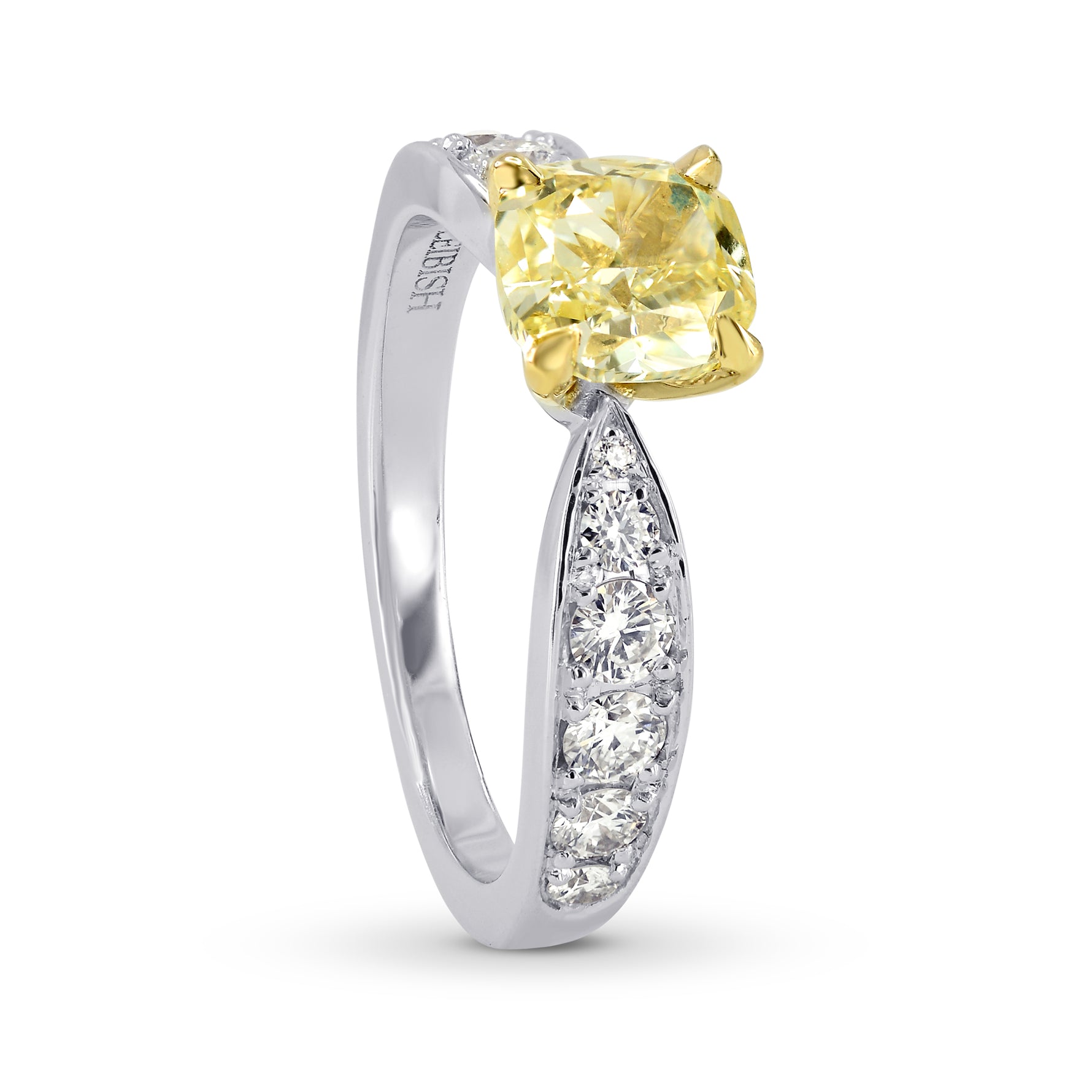 Bombe Pave Diamond Side-stone Ring Setting - 4