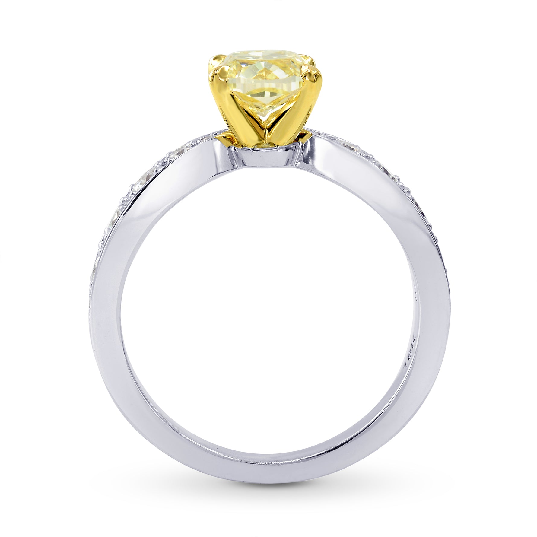 Bombe Pave Diamond Side-stone Ring Setting - 2