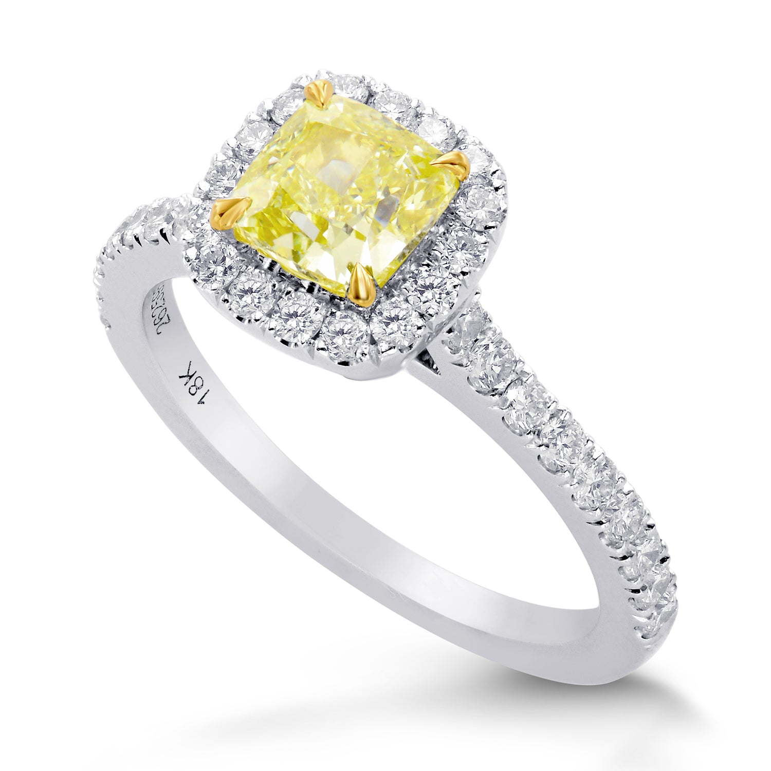 Tulip Halo Diamond Engagement & Wedding Ring Set - 4