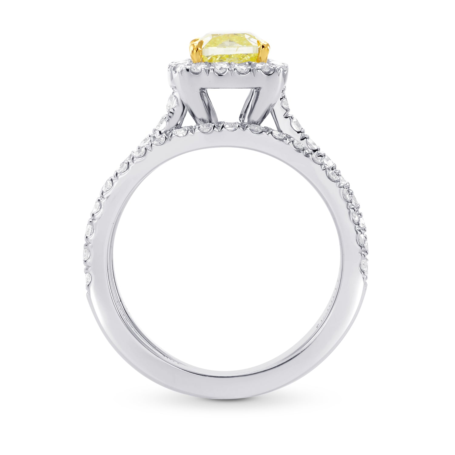 Tulip Halo Diamond Engagement & Wedding Ring Set - 3