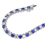 Diamond and Blue Sapphire Tennis Bracelet
