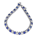 Diamond and Blue Sapphire Tennis Bracelet