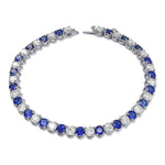 Diamond and Blue Sapphire Tennis Bracelet