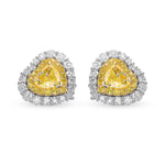 Double Halo Fancy Yellow Diamond Earrings Settings