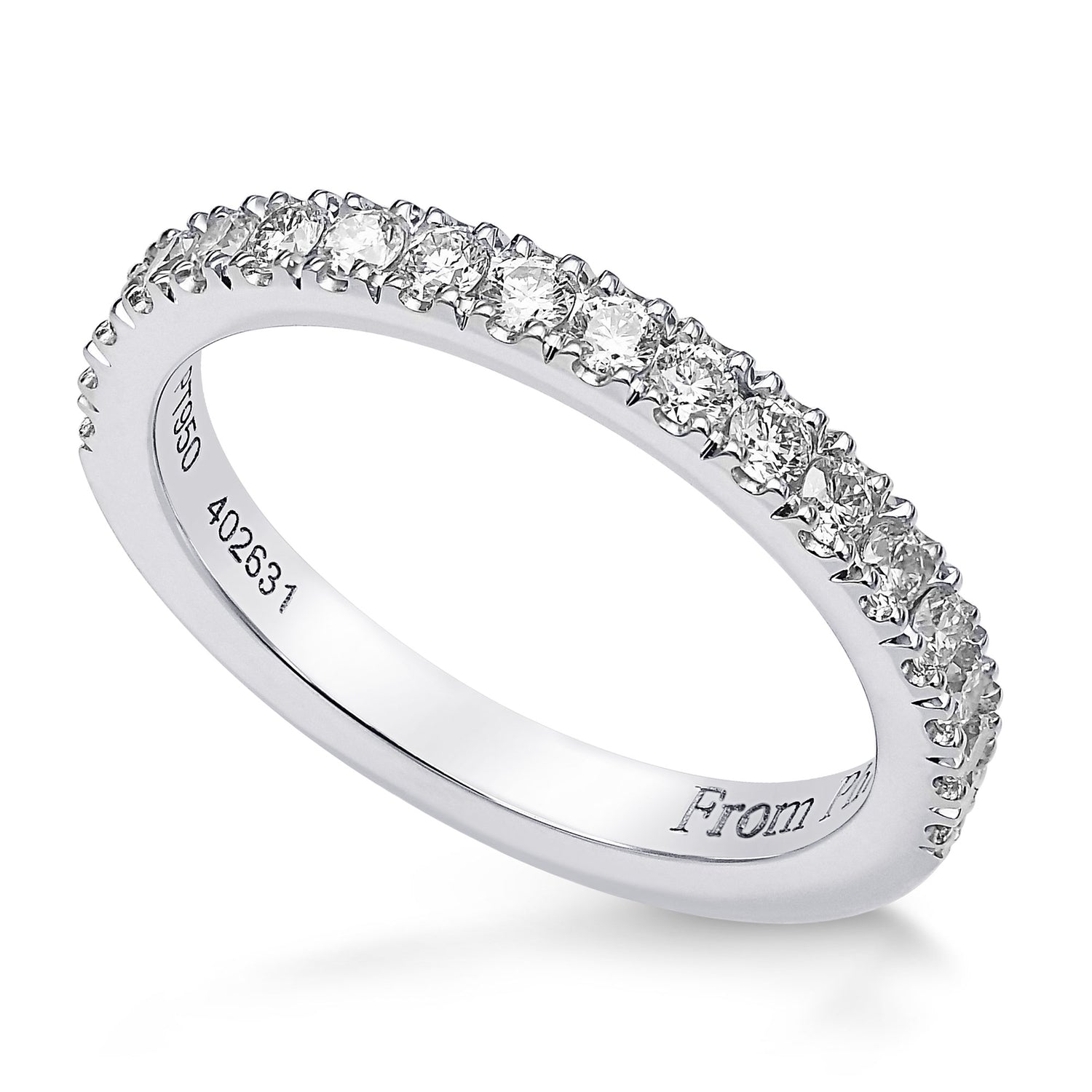 Open Pave Diamond Half Eternity Ring