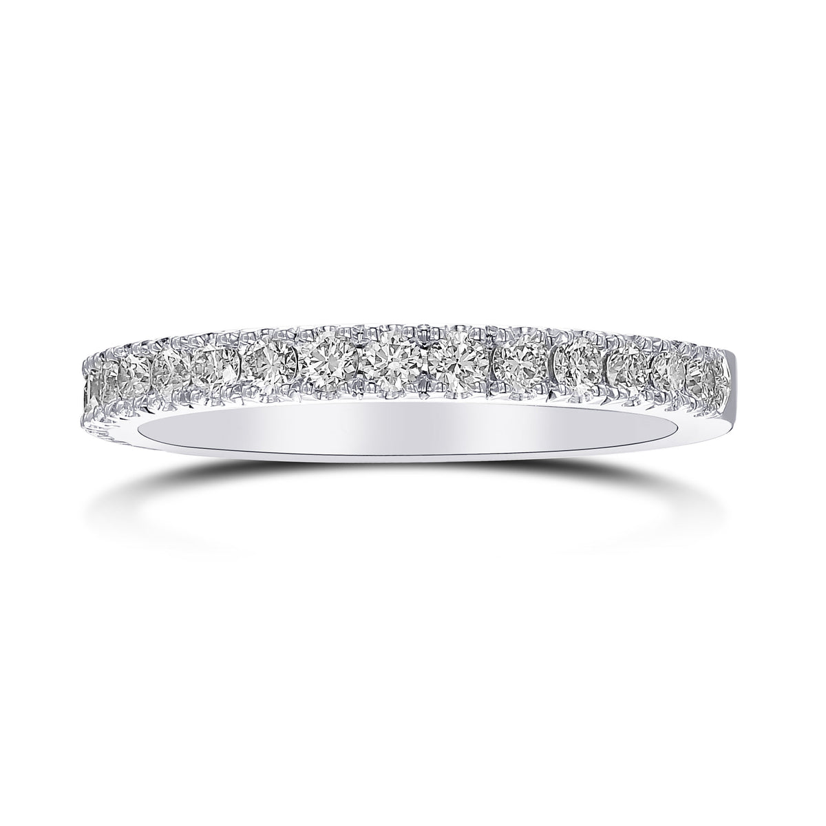 Open Pave Diamond Half Eternity Ring
