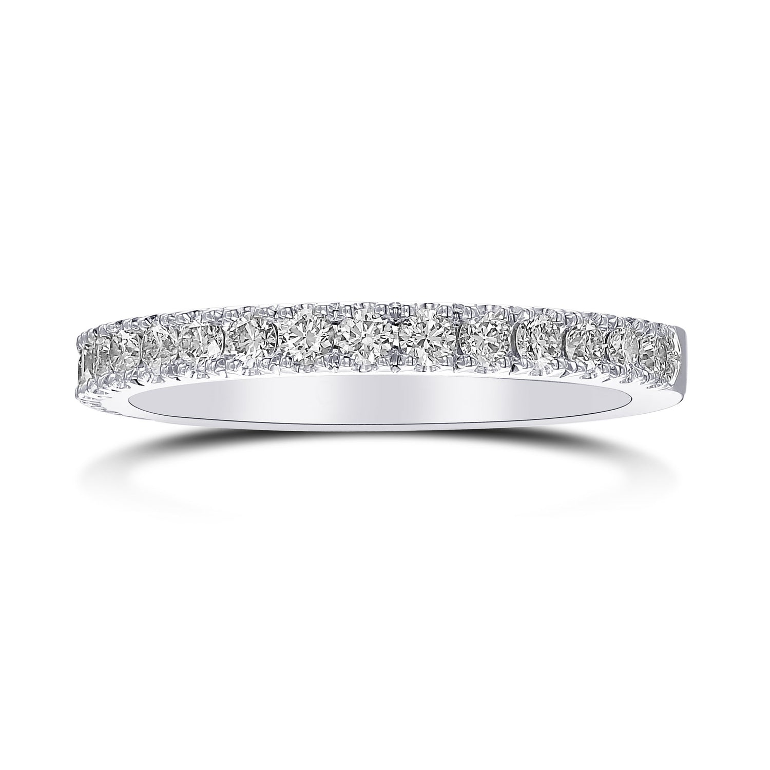 Open Pave Diamond Half Eternity Ring