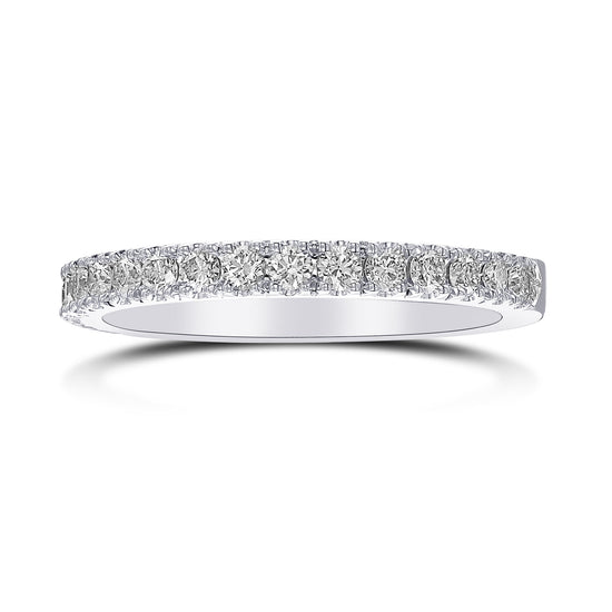 Open Pave Diamond Half Eternity Ring