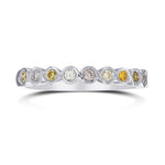 11 Stone Multicolored Diamond Bezel Band Ring