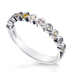 11 Stone Multicolored Diamond Bezel Band Ring