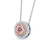 Pink Diamond Halo Pendant Setting - 2