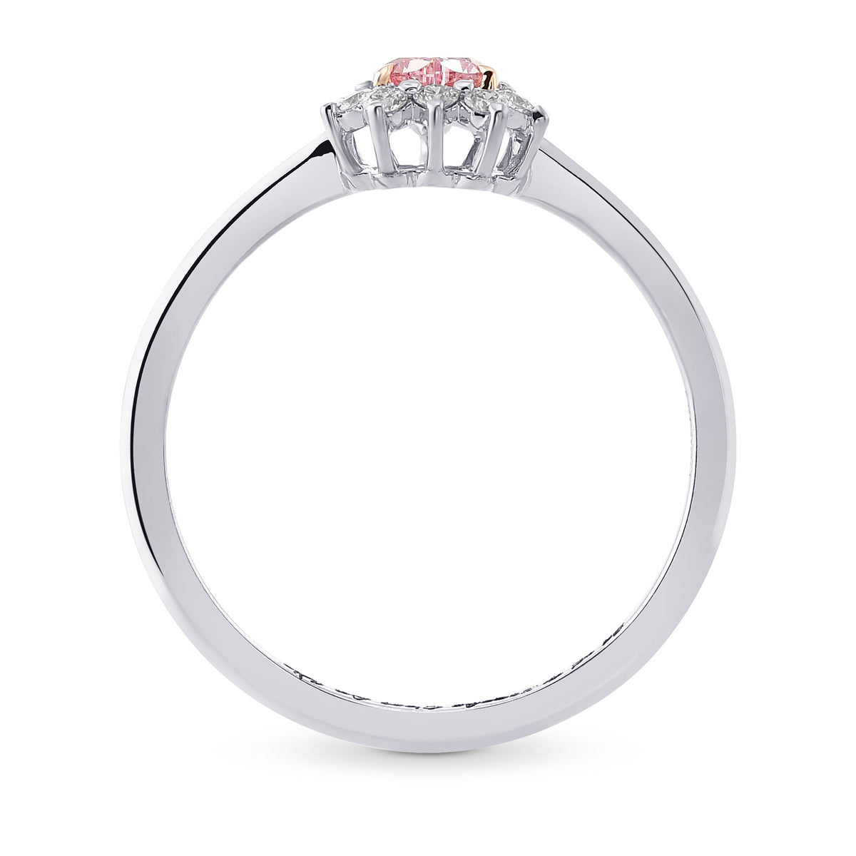 Fancy Intense Pink Heart Diamond Halo Ring