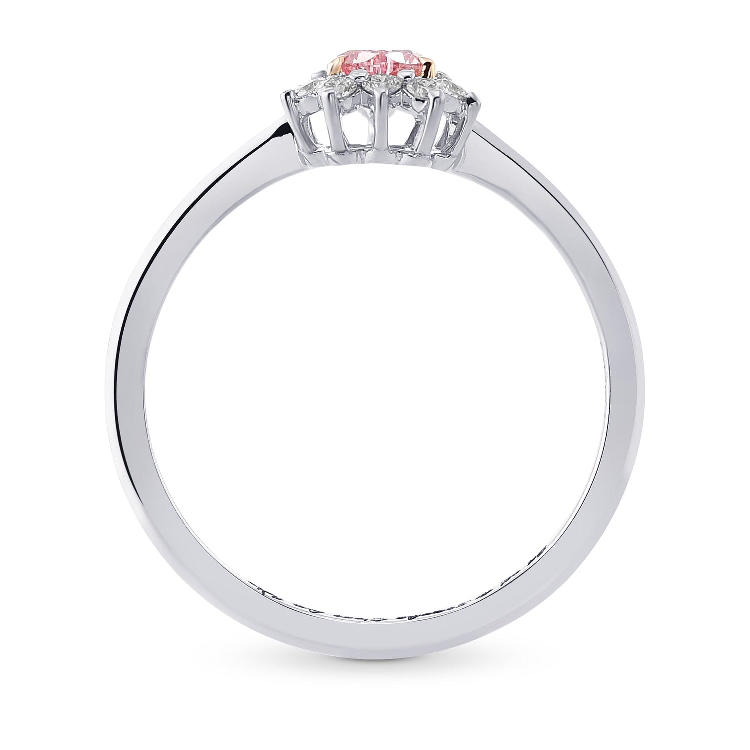 Fancy Intense Pink Heart Diamond Halo Ring