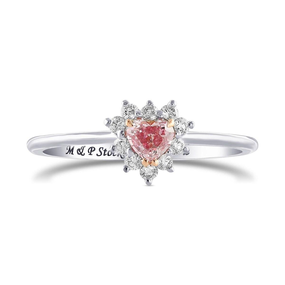 Fancy Intense Pink Heart Diamond Halo Ring