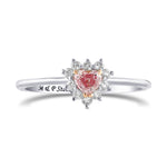 Fancy Intense Pink Heart Diamond Halo Ring
