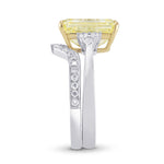 Side Stone Engagement & Wedding Ring Set - 6