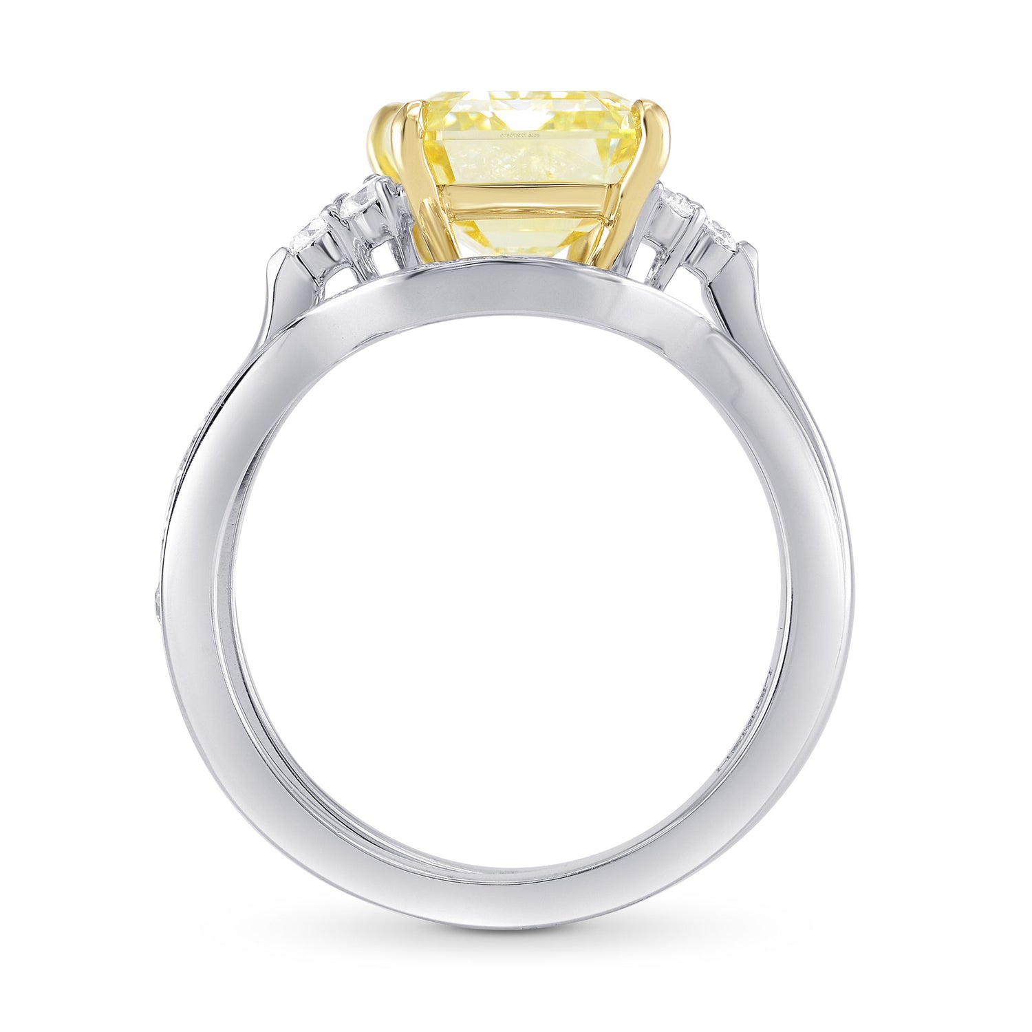 Side Stone Engagement & Wedding Ring Set - 3