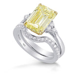 Side Stone Engagement & Wedding Ring Set - 4