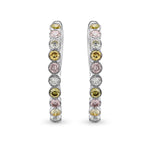 Multicolor Diamond Hoop Drop Earrings