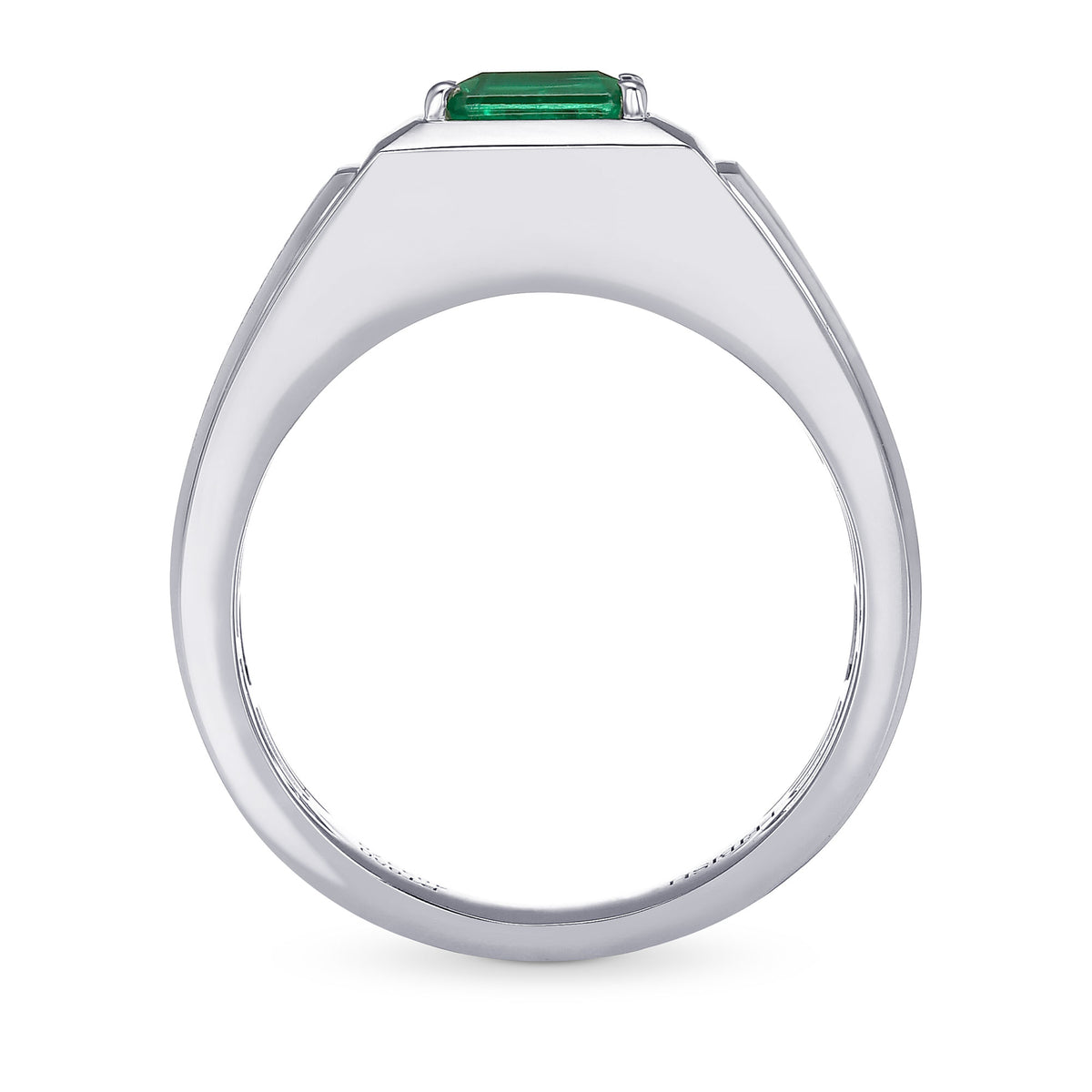 Gents Green Colombian Emerald Solitaire Ring