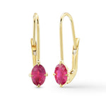 Ruby Oval Drop Earrings