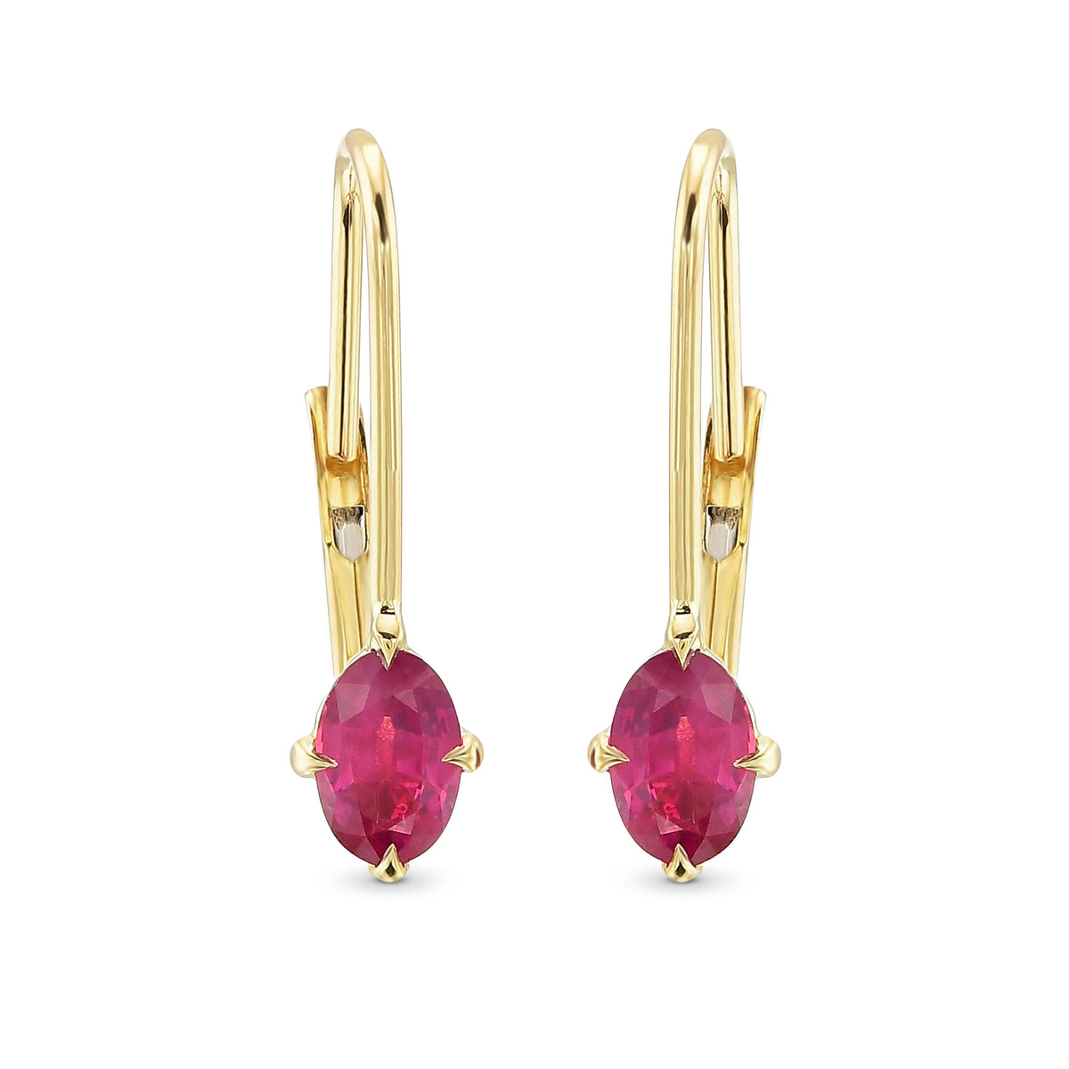 Ruby Oval Drop Earrings