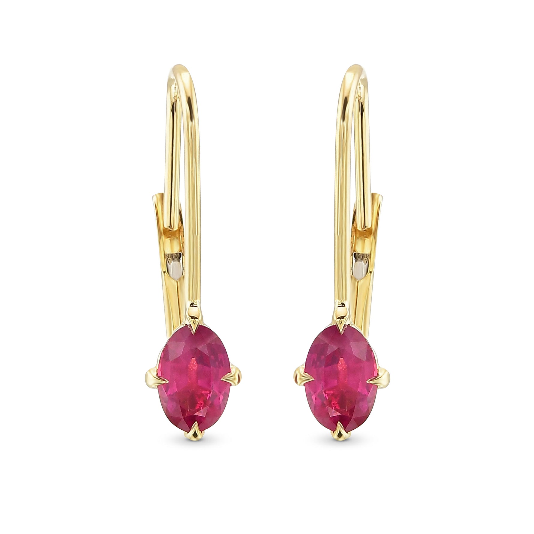 Ruby Oval Drop Earrings