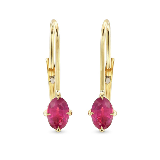 Ruby Oval Drop Earrings