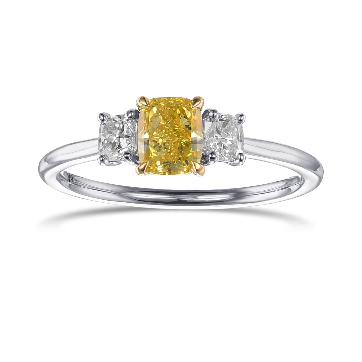 Cushion Diamond Three Stone Ring Setting