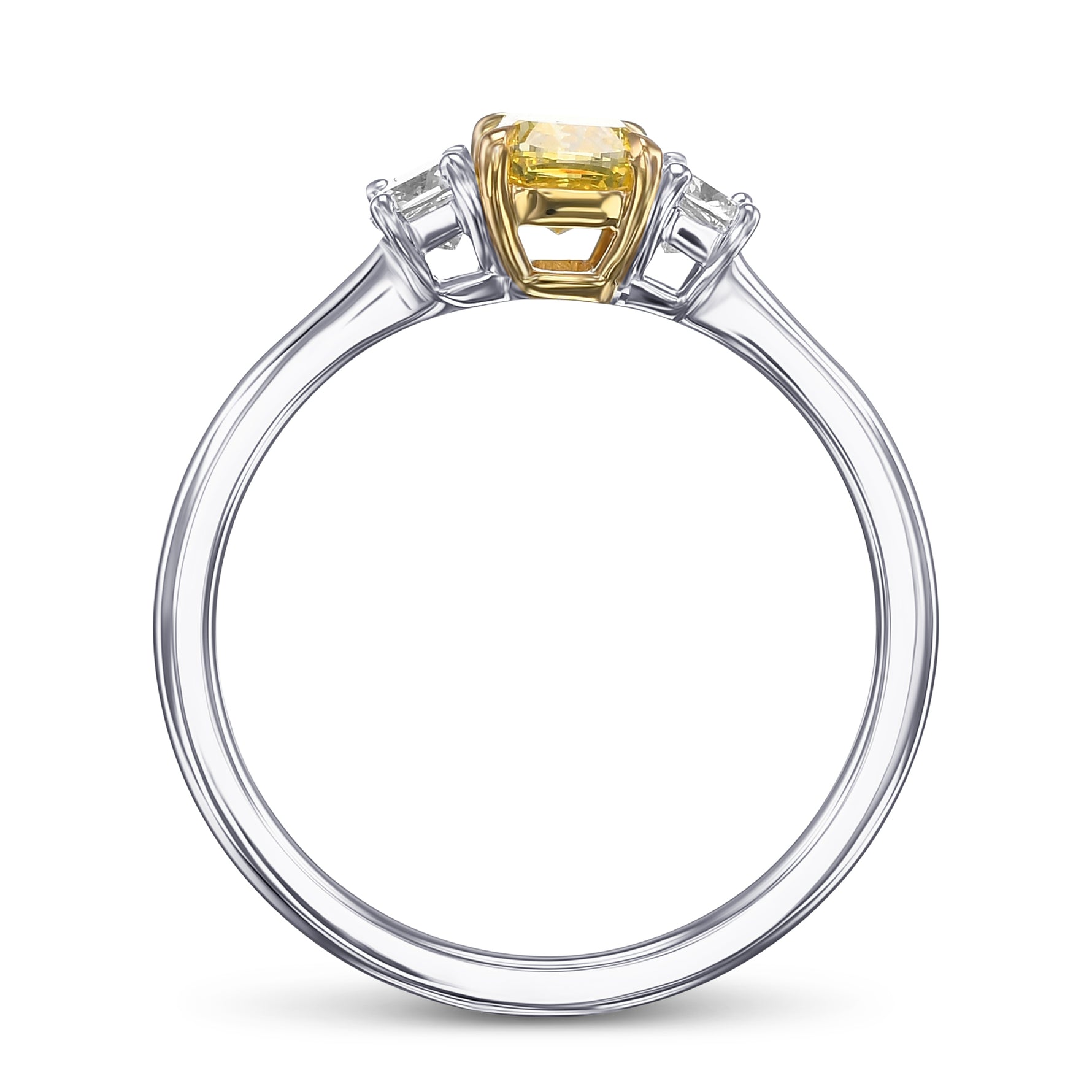 Cushion Diamond Three Stone Ring Setting - 2