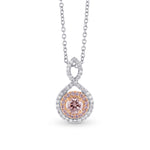Cross-over Pink Diamond Double Halo Pendant Setting - 3