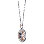 Pink Diamond and Scalloped Halo Pendant Setting - 4