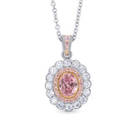 Pink Diamond and Scalloped Halo Pendant Setting