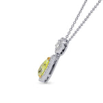 Drop Diamond Halo Pendant with Round Brilliants - 4