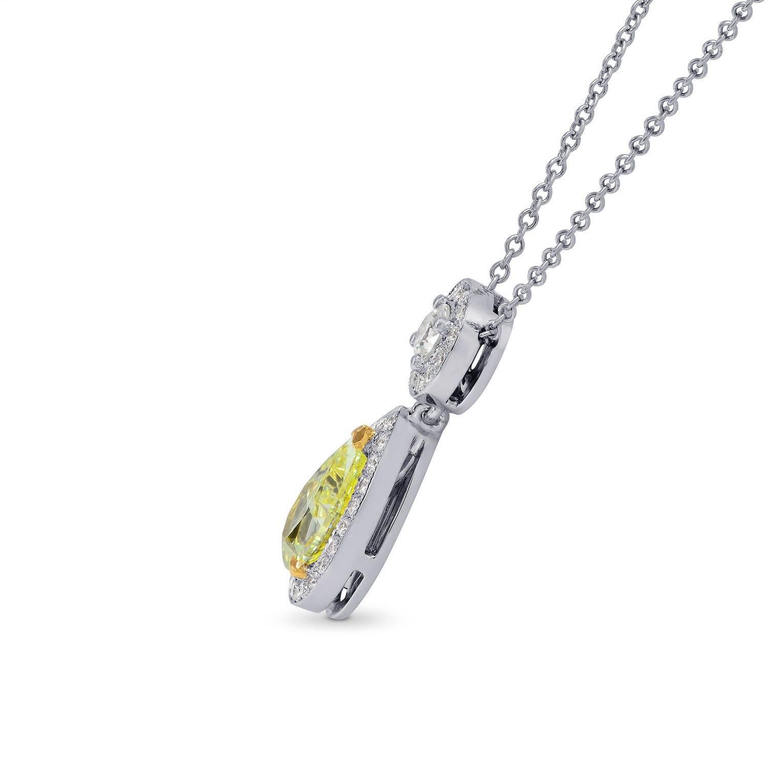Drop Diamond Halo Pendant with Round Brilliants - 4