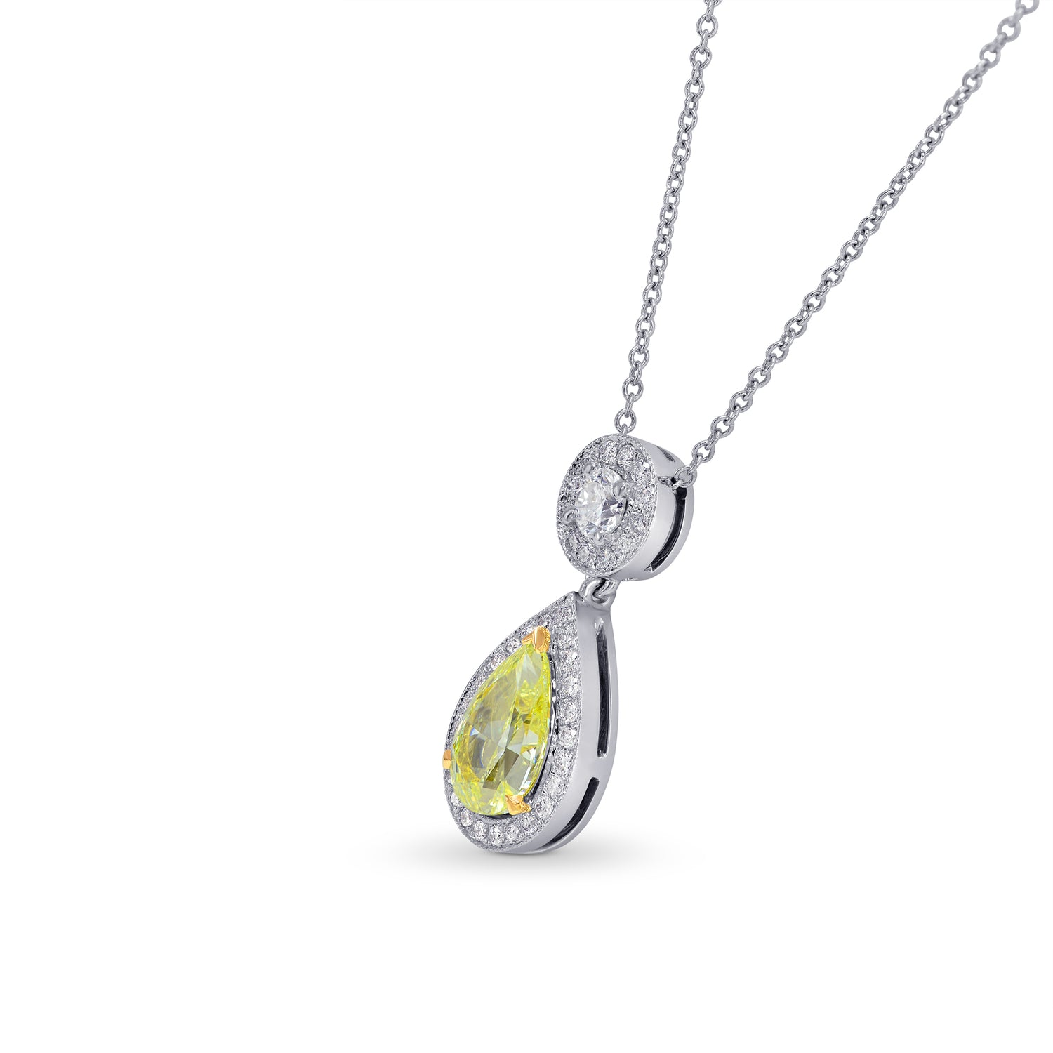 Drop Diamond Halo Pendant with Round Brilliants - 3