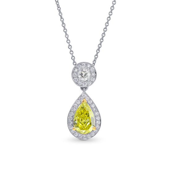 Drop Diamond Halo Pendant with Round Brilliants - 2