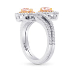 Twin Pink Pear Diamond Halo Ring Setting - 4