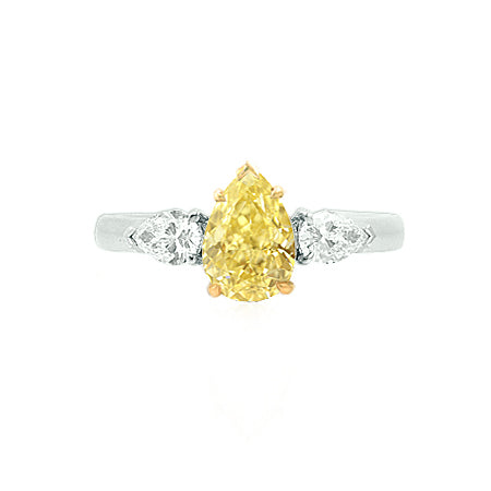 Engagement Three-stone Pear & Wedding Ring Setting - 5