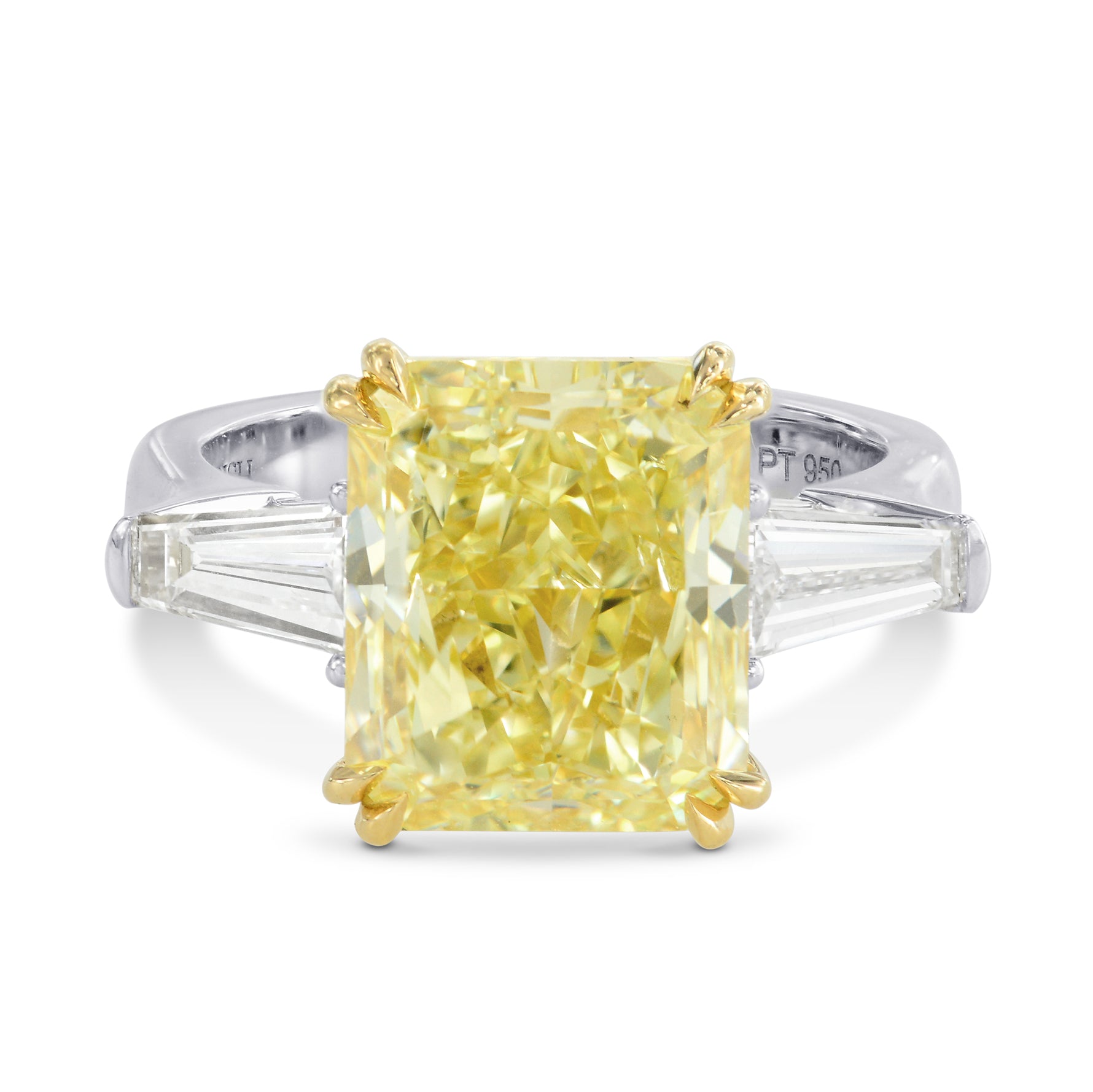 Large Square Stone and Taper Diamond Ring Setting