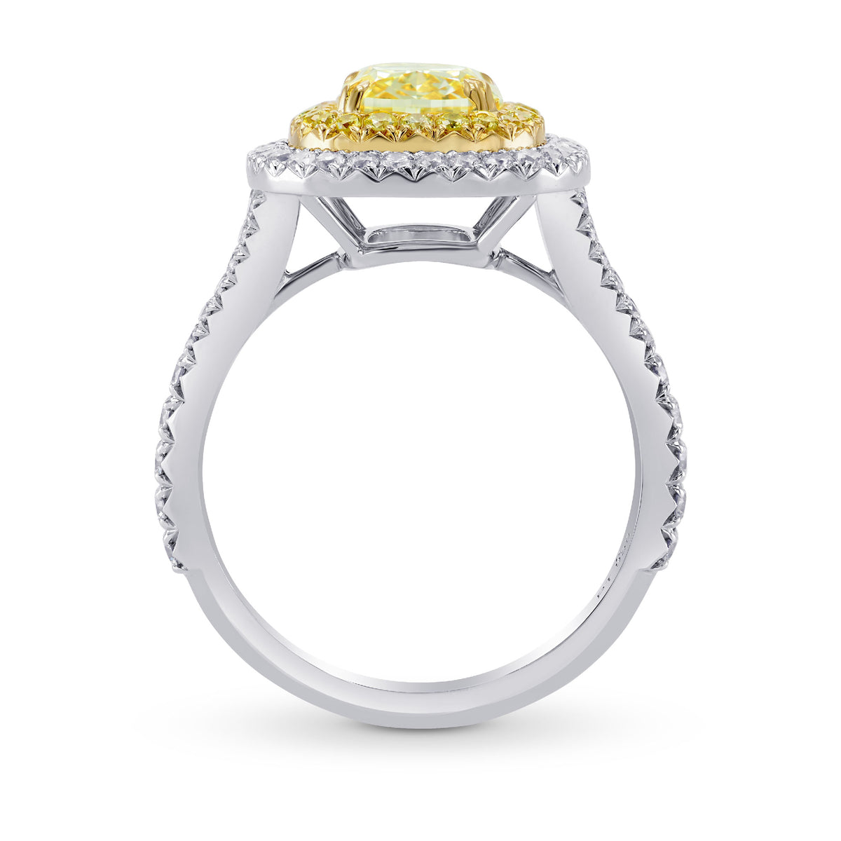 Yellow Diamond Double Halo Ring Setting - 2
