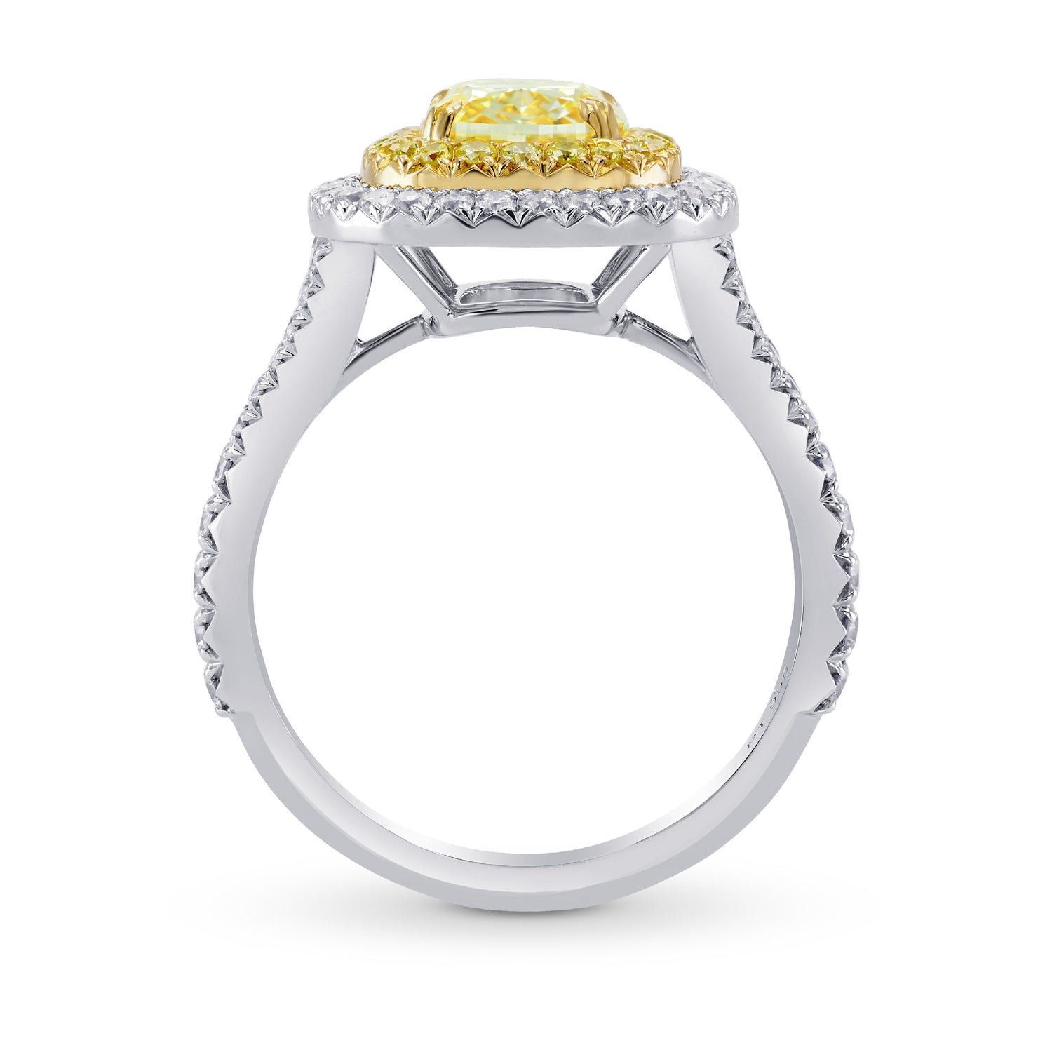 Yellow Diamond Double Halo Ring Setting - 2