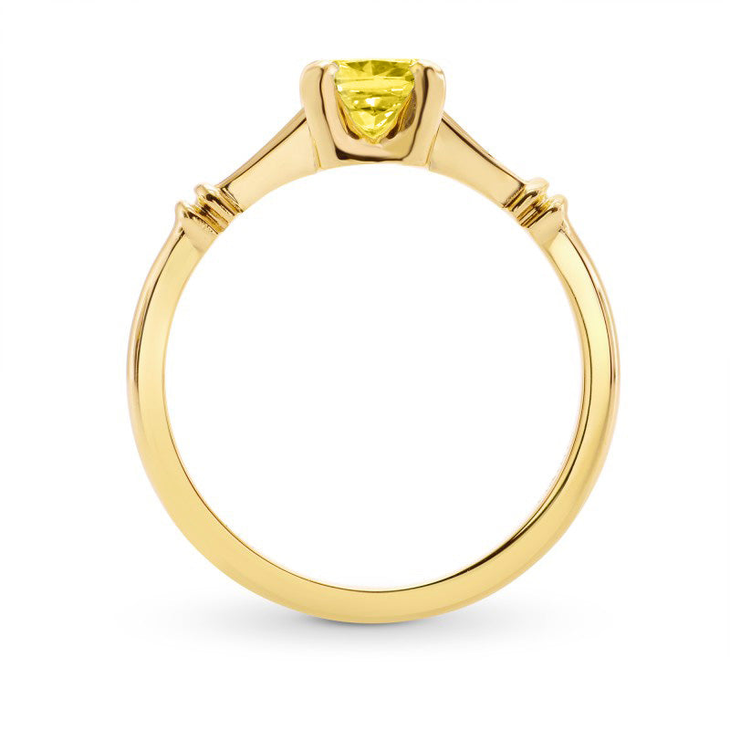 Solitaire Ring Setting with Ribbed Shoulders - 2