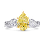 Pear Accent Side-stone Diamond Ring Setting with Milgrain